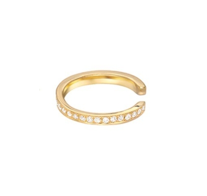 Γυναικεία Κλασικά Rainbow Pave Setting Cubic Zircon 925 Sterling Silver Ear Cuff Κοσμήματα