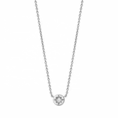 Χρυσό επιχρυσωμένο 925 Sterling Silver Starburst Διαμαντένιο δίσκο περιδέραιο για καθημερινή χρήση