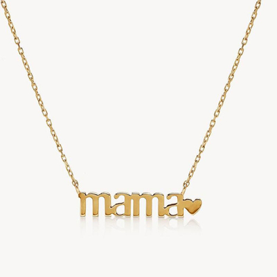 26 χιλιοστών 18K Χρυσό κολιέ MAMA Heart Κολιέ για την Ημέρα των Κυριών