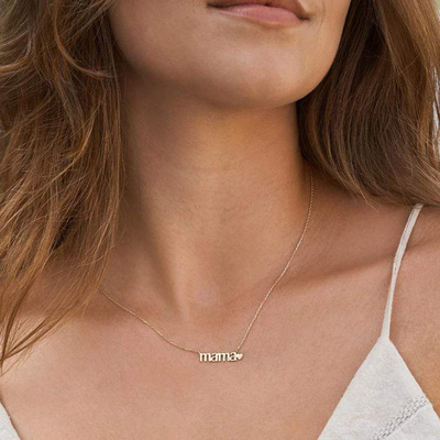 26 χιλιοστών 18K Χρυσό κολιέ MAMA Heart Κολιέ για την Ημέρα των Κυριών