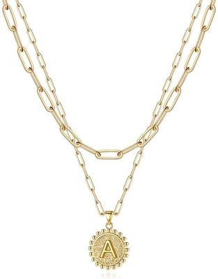 Χειροποίητο 925 Sterling Silver Double Pendant Paperclip Stacking Necklace με παράδοση 30 ημερών