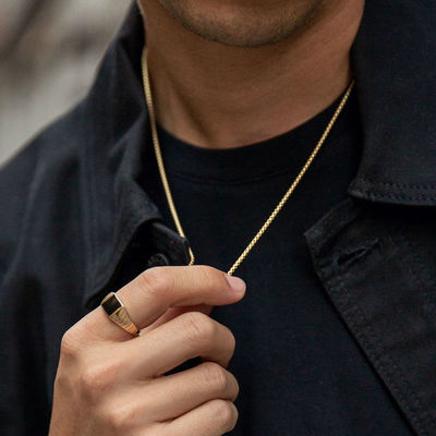 Χειροποίητο 18K χρυσαφένιο στρογγυλό κουτί κολιέ αλυσίδα με γρήγορη αποστολή και προσαρμόσιμο λογότυπο