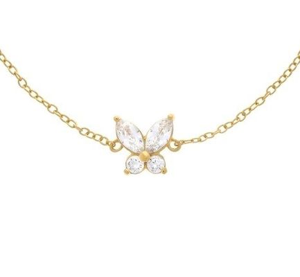 Βραχιόλι με κρεμαστό πεταλούδα επιχρυσωμένο με χρυσό 14Κ σε ασήμι 925 με ελάχιστη ποσότητα παραγγελίας 50 τεμαχίων