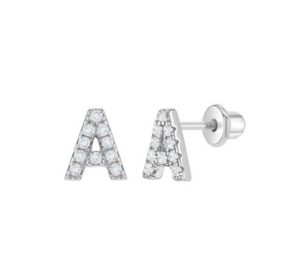 Λευκό CZ Αλυσίδα Στάουντ σκουλαρίκια Micron Pave Custom Αλυσίδα Στάουντ σκουλαρίκια