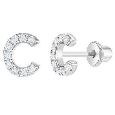 Λευκό CZ Αλυσίδα Στάουντ σκουλαρίκια Micron Pave Custom Αλυσίδα Στάουντ σκουλαρίκια
