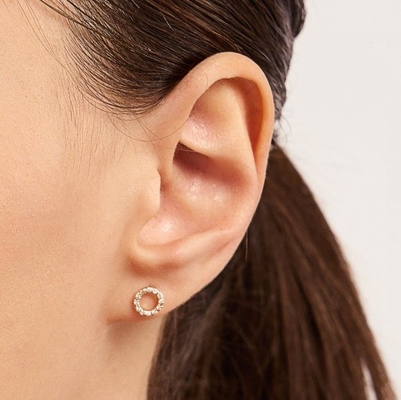 Χρυσόχρυσα 18K 925 Sterling Silver Classic Stud σκουλαρίκια για κορίτσια