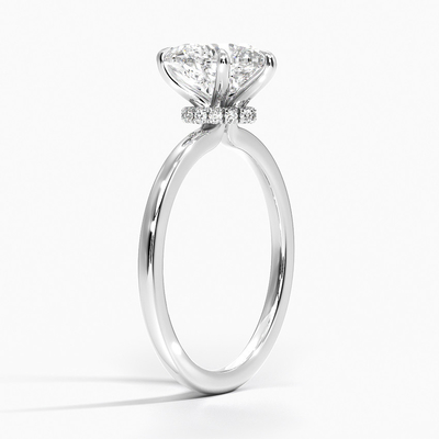 Engagement Bands or Rings Elegant White Gold Plated Heart Ring for Women's Jewelry