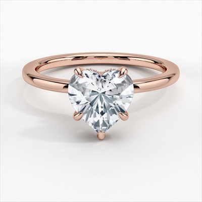 Engagement Bands or Rings Elegant White Gold Plated Heart Ring for Women's Jewelry