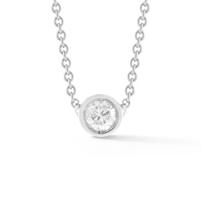 Απλό 925 Sterling Silver Solitaire Διαμαντένιο CZ περιδέραιο σε 7mm/10mm/15mm Μεγέθη πέτρας