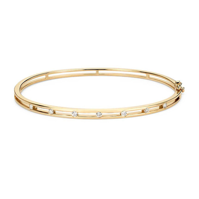 Ασημένιο βραχιόλι Diamond Station 58mm 14k Χρυσό βραχιόλι
