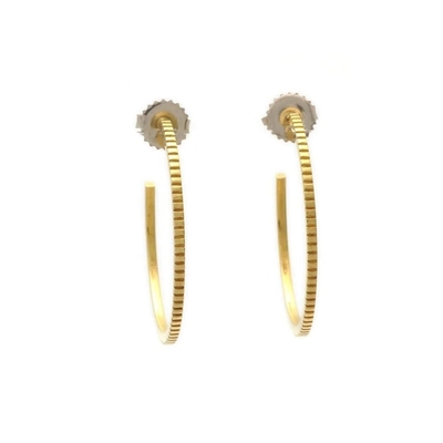 Σύγχρονα 925 Sterling Silver 18K χρυσά σκουλαρίκια Hoop με το λογότυπο του πελάτη 30 * 30mm