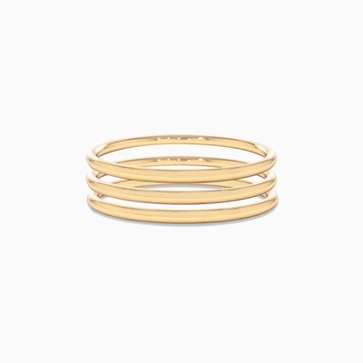 18K Χρυσό επιχρυσωμένο 2mm Stacking Thin Stainless Steel Ring Sets
