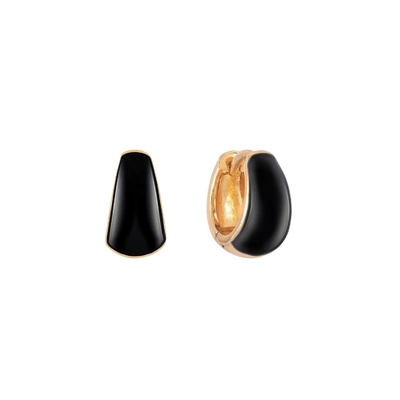 Καλα κοσμηματα Bold Dome Enamel Huggie 925 Ασημένια σκουλαρίκια