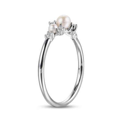 Λευκό CZ 925 Sterling Ασημένια δαχτυλίδια μεγέθους 3-10 Περλ δαχτυλίδια αρραβώνων