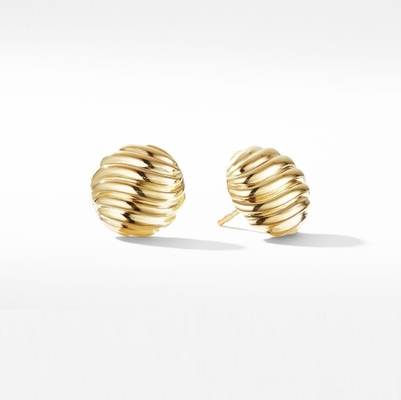 OEM Γλυπτά σκουλαρίκια καλωδίων 18K Χρυσό επιχρυσωμένα ακουστικά από ανοξείδωτο χάλυβα