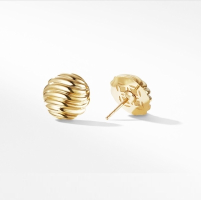 OEM Γλυπτά σκουλαρίκια καλωδίων 18K Χρυσό επιχρυσωμένα ακουστικά από ανοξείδωτο χάλυβα