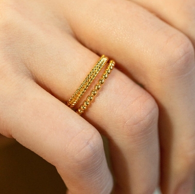 Κοσμήματα 18K Χρυσό 925 Sterling Silver Wheat Ring για γυναίκες
