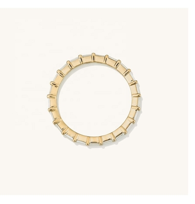 Λευκό δαχτυλίδι CZ 925 Sterling Silver Baguette Αιώνιο Δαχτυλίδι