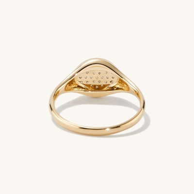 OEM ODM Άνδρες 14K χρυσό δαχτυλίδι σφραγίδας γυναικών Ζιρκόν χρυσό δαχτυλίδι εξατομικευμένο
