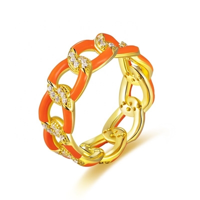 925 Sterling Silver Twist Ring Χρυσό επιχρυσωμένο σμάλτο γυναικεία δαχτυλίδια αρραβώνων