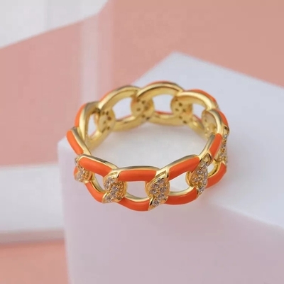 925 Sterling Silver Twist Ring Χρυσό επιχρυσωμένο σμάλτο γυναικεία δαχτυλίδια αρραβώνων