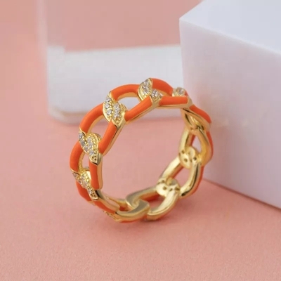 925 Sterling Silver Twist Ring Χρυσό επιχρυσωμένο σμάλτο γυναικεία δαχτυλίδια αρραβώνων