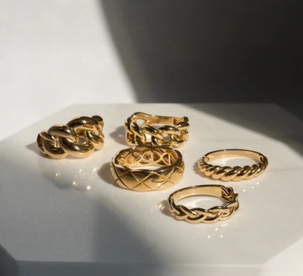 Εντυπωσιακό μπαρόκ 14K χρυσό διαστροφή 925 Sterling Silver γυναικείο δαχτυλίδι Μαλακία δωρεάν κοσμήματα