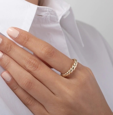 Εντυπωσιακό μπαρόκ 14K χρυσό διαστροφή 925 Sterling Silver γυναικείο δαχτυλίδι Μαλακία δωρεάν κοσμήματα