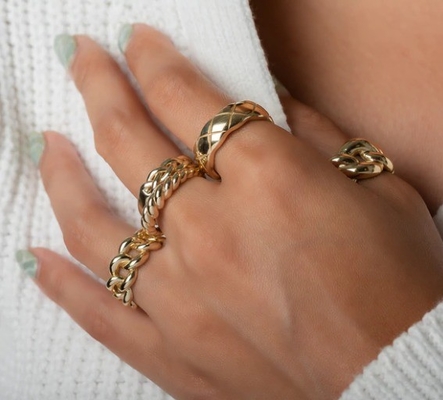 Εντυπωσιακό μπαρόκ 14K χρυσό διαστροφή 925 Sterling Silver γυναικείο δαχτυλίδι Μαλακία δωρεάν κοσμήματα