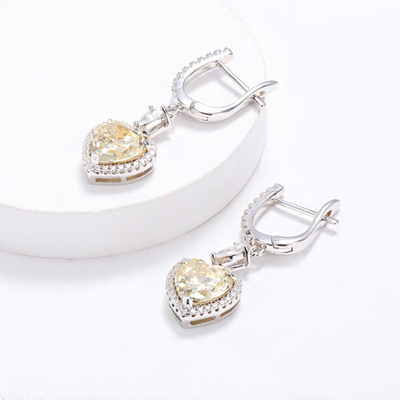 OEM Love Heart Διαμαντένια σκουλαρίκια 925 Sterling Silver Love Heart σκουλαρίκια