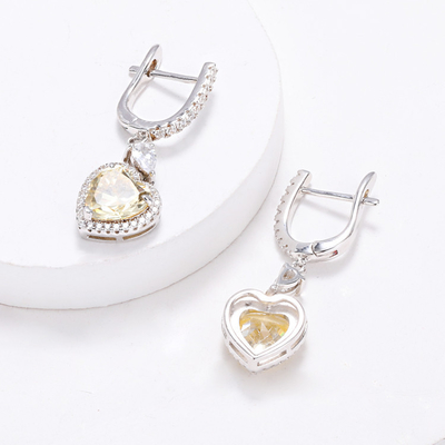 OEM Love Heart Διαμαντένια σκουλαρίκια 925 Sterling Silver Love Heart σκουλαρίκια