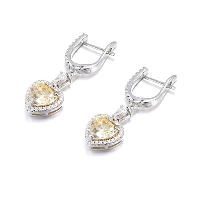 OEM Love Heart Διαμαντένια σκουλαρίκια 925 Sterling Silver Love Heart σκουλαρίκια
