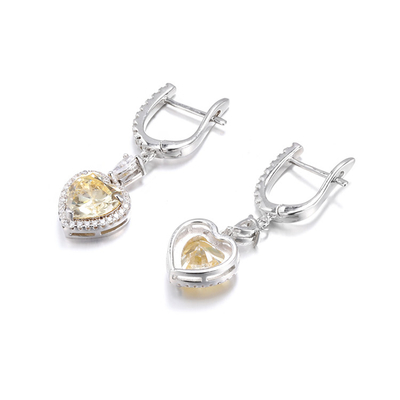 OEM Love Heart Διαμαντένια σκουλαρίκια 925 Sterling Silver Love Heart σκουλαρίκια