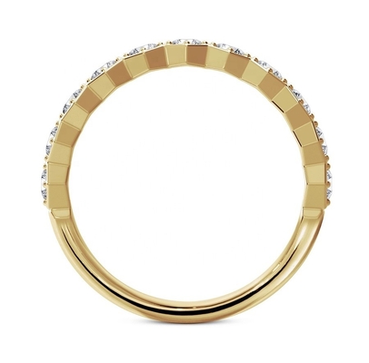 US5-US11 Honeycomb Wedding Band Χρυσόπετρα 925 Sterling Silver Ring