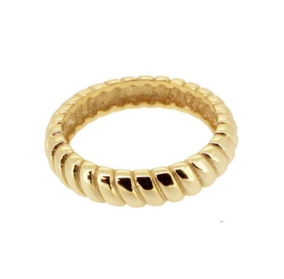 Δαχτυλίδι αρραβώνων πλάτος 6mm Silver Twist 18K Gold Rhodium Color Twist Silver Ring