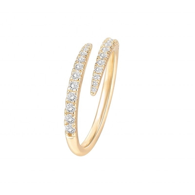 14K Χρυσό επιχρυσωμένο Κουβικό Ζιρκόνιο Open Twist Eternity Band Ring ECO Friendly