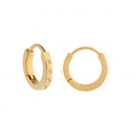 Στυλ σκουλαρίκια 14K χρυσό Vermeil Star Set διαμάντι αγκαλιάστε κυψέλες για εύκολο στυλ