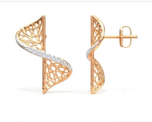 2024 Εγκλειστικό σετ με τεχνολογία Pave Setting και Cubic Zirconia Swerve Twist Studs