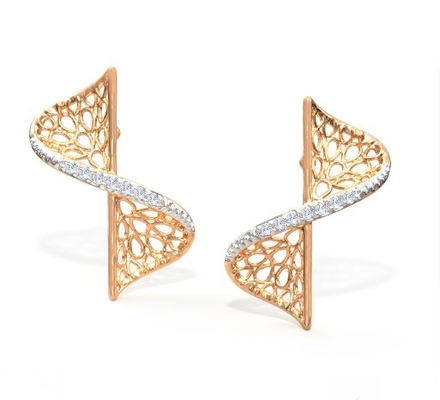 2024 Εγκλειστικό σετ με τεχνολογία Pave Setting και Cubic Zirconia Swerve Twist Studs