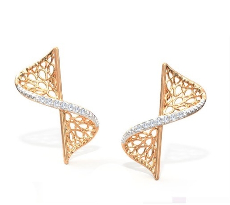 2024 Εγκλειστικό σετ με τεχνολογία Pave Setting και Cubic Zirconia Swerve Twist Studs