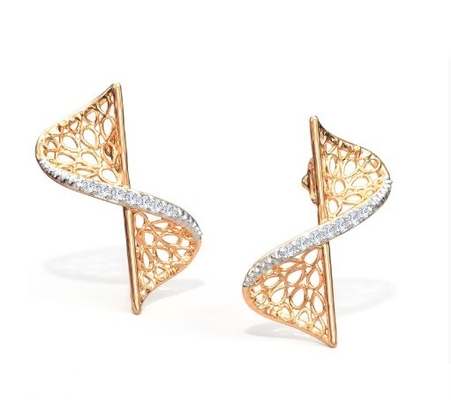 2024 Εγκλειστικό σετ με τεχνολογία Pave Setting και Cubic Zirconia Swerve Twist Studs