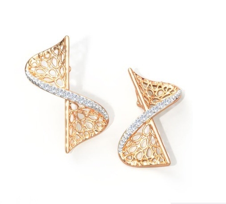 2024 Εγκλειστικό σετ με τεχνολογία Pave Setting και Cubic Zirconia Swerve Twist Studs
