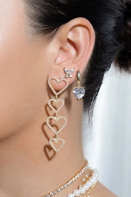 Κλασικό στυλ 925 Sterling Silver Gold Plated Cubic Zirconia Πεταλούδα Stud σκουλαρίκια