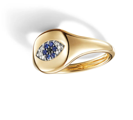 Βραζιλικά συλλεκτικά καλώδια Evil Eye Mini Pinky Ring 18K χρυσό λευκό CZ 925 ασήμι
