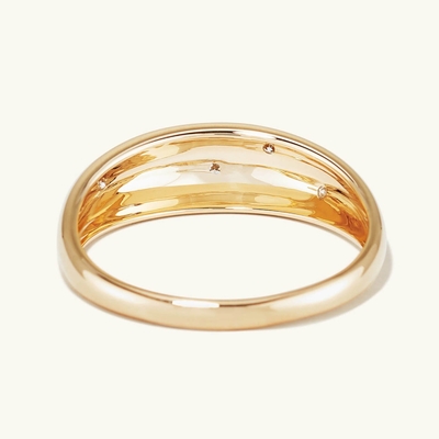 Δαχτυλίδια Αιώνιας Ομάδας Βραζιλία 18K Χρυσό Κοσμήματα Αστέρι 925 Στερλίνγκ Ασημένιο Θόλο Γυναικείο Δαχτυλίδι