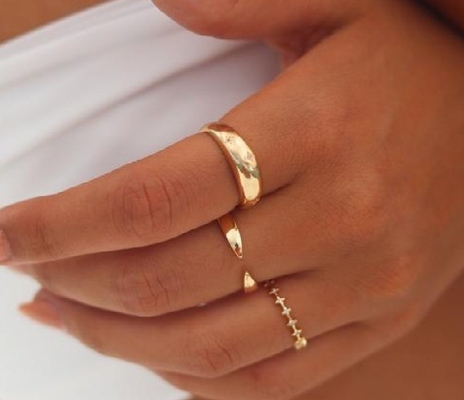 Δαχτυλίδια Αιώνιας Ομάδας Βραζιλία 18K Χρυσό Κοσμήματα Αστέρι 925 Στερλίνγκ Ασημένιο Θόλο Γυναικείο Δαχτυλίδι