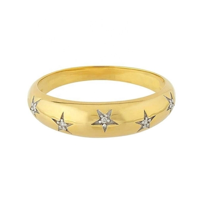 Νταϊντυ Ντιμόν Ρινγκς 14k 18k Χρυσό Chunky Star Set Διαμαντένιο Δαχτυλίδι για Στυλιστικά Ενδύματα