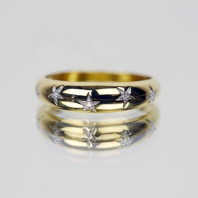 Νταϊντυ Ντιμόν Ρινγκς 14k 18k Χρυσό Chunky Star Set Διαμαντένιο Δαχτυλίδι για Στυλιστικά Ενδύματα
