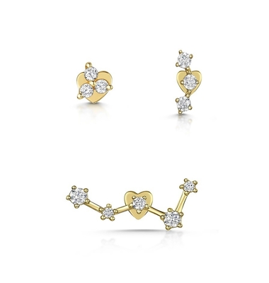 OEM Constella Stud Earrings 925 18k λευκό χρυσό Stud Earrings