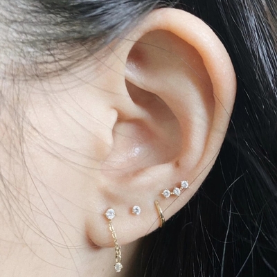 OEM Constella Stud Earrings 925 18k λευκό χρυσό Stud Earrings